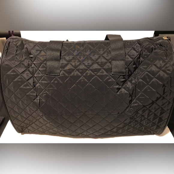 Vintage Womens DSW QUILTED WEEKENDER Duffle Bag Black Limited Tote Kors Coach Lv - Picture 4 of 16